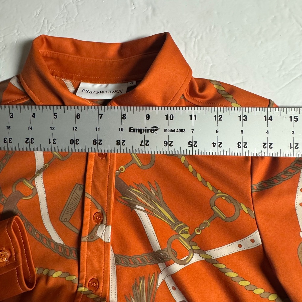 PS of Sweden Hermine Magic Shirt Orange Equestrian Print Top XS 40025-315 - Picture 5 of 8